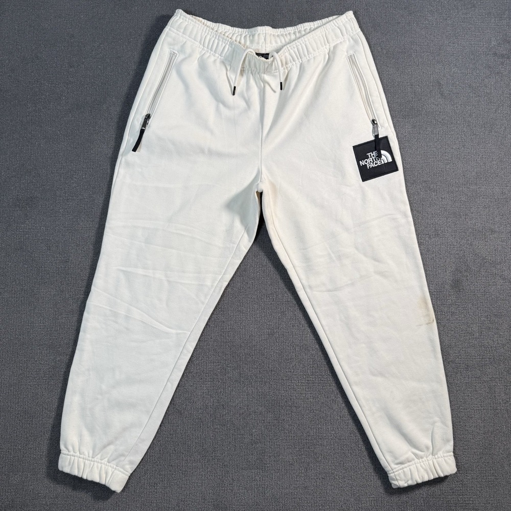 The North Face Jogger Pants Women's Size Large White Fleece Stretch Tapered